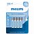 Pilha Alcalina AAA Philips LR03P4B/59 C/4 - Imagem 1