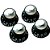 Kit com 4 Knobs Piramidal Gibson PRMK010 Preto/Cromado - Imagem 1