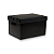 Caixa Organizadora Plástica Grande 425x320x200mm Preta com Tampa - Imagem 1
