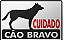 Placa Sinalização - Cuidado Cão Bravo - Imagem 1