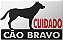 Placa Sinalização - Cuidado Cão Bravo - Imagem 2