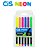 Marcador Aquarelavel Cis Brush c/ 6 Cores Neon - Imagem 1