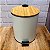 Lixeira Com Pedal Metal E Bambu Branca 5l - Imagem 1