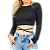 Blusa Cropped Gringa Manga Longa de Amarrar Tamanho M - Imagem 1