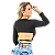 Blusa Cropped Gringa Manga Longa de Amarrar Tamanho M - Imagem 2