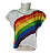 Cropped Camisetinha Arco-Íris Slim e Plus Size - Imagem 3