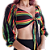 Cropped Amarração Manga 3/4 Reggae Tamanho Único - Imagem 3