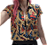 Cropped Camisa de Botão Estampada Old School - Imagem 1