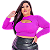 Cropped Gringo Plus Size Manga Longa com Decote Assimétrico EXG 48/52 - Imagem 1