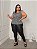 Blusa Xadrez e Cores Lisas Plus Size Alças Largas com Babados EXG Veste 48/52 - Imagem 3