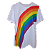 Camiseta Arco-Íris Unissex Tshirt Manga Curta Tamanho Único - Imagem 1