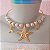 Choker Dourado com Pingente e Pérolas Concha, Coral ou Estrela do Mar - Imagem 3