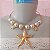 Choker Dourado com Pingente e Pérolas Concha, Coral ou Estrela do Mar - Imagem 8