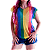 Blusão em Tule Transparente Colorido Arco Íris Slim e Plus Size - Imagem 2