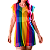 Blusão em Tule Transparente Colorido Arco Íris Slim e Plus Size - Imagem 5