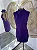 Vestido Curto com Gola e Costas Aberta Roxo Alfaiataria - Imagem 3