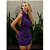 Vestido Curto com Gola e Costas Aberta Roxo Alfaiataria - Imagem 1