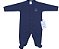 Macacão bebê longo Suedine azul marinho bordado vela - Imagem 1