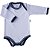 Body Bebê Branco Manga Longa Gola Americana Marinho - Imagem 1