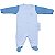 Macacão bebê longo Suedine cor branco e azul bebê coelhinho - Imagem 2