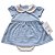 Vestido Body Bebê Listrado Azul Bebê e Branco - Imagem 1
