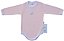 Conjunto Body Bebê Feminino Manga Longa Suedine Rosa - Imagem 2