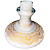 Vaso Narguile Pequeno Aladim Branco com dourado Grosso Resistente - Imagem 2