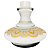Vaso Narguile Pequeno Aladim Branco com dourado Grosso Resistente - Imagem 1