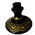 Vaso Narguile Pequeno Aladim Preto Com Dourado Grosso Resistente - Imagem 2