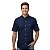 Camisa Manga Curta Okan Western Azul Marinho Acetinado - Imagem 1