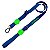 Peitoral H, guia e coleira para cachorro personalizados azul anil com verde neon - Imagem 3
