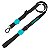 Peitoral H, guia e coleira para cachorro personalizados preto com azul tiffany - Imagem 3