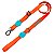 Peitoral H, guia e coleira para cachorro personalizados laranja neon com azul tiffany - Imagem 3