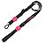 Peitoral H, guia e coleira para cachorro personalizados preto com rosa neon - Imagem 3