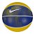 Mini Bola De Basquete Nike Swoosh T3 - Azul / Amarela - Imagem 1