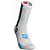 Meia Compressão Compressport Cano Médio V3 Bike Branco Azul - Imagem 3
