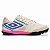 Chuteira Society Umbro Pro 5 Bump Club Unissex Bege Azul - Imagem 1