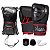 Kit Luva Boxe Naja Black Line Preto Vermelho Bucal Bandagem - Imagem 2