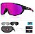 Óculos Esportivo - Bike, Corrida  - 3 Lentes - Queshark - Imagem 1