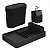 Kit Lixeira 2,8L Escorredor Louças Dispenser Porta Detergente Pia Cozinha Flat - Coza - Preto - Imagem 1
