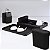 Kit Lixeira 2,8L Escorredor Louças Dispenser Porta Detergente Pia Cozinha Flat - Coza - Preto - Imagem 2