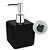 Dispenser Porta Sabonete Líquido 330ML Pia Acessório Banheiro Lavabo Cube Preto - 20878/0008 Coza - Imagem 1