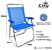 Kit 2 Cadeira De Praia King Oversize Alumínio Até 140Kg Camping - Zaka - Azul - Imagem 2