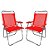 Kit 2 Cadeira De Praia King Oversize Alumínio Até 140Kg Camping - Zaka - Vermelho - Imagem 1