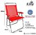 Kit 2 Cadeira De Praia King Oversize Alumínio Até 140Kg Camping - Zaka - Vermelho - Imagem 2