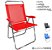 Cadeira De Praia King Oversize Alumínio Até 140Kg Camping - Zaka - Vermelho - Imagem 1
