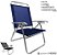 Cadeira De Praia King Oversize Reclinável 4 pos  Alumínio Até 140Kg Camping - Zaka - Azul Marinho - Imagem 1
