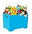 Baú Caixa Organizadora Brinquedos Madeira Mdf Com Tampa Vira Banco - Junges - Azul - Imagem 1