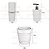 Kit Banheiro Lixeira Basculante Porta Algodão Escova Dente Dispenser Sabonete Suporte Escova Sanitária Branco - Ou - Imagem 3