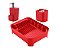 Kit Escorredor De Louças Talheres Copos Dispenser Porta Detergente Pia Cozinha Vermelho - Ou - Imagem 1